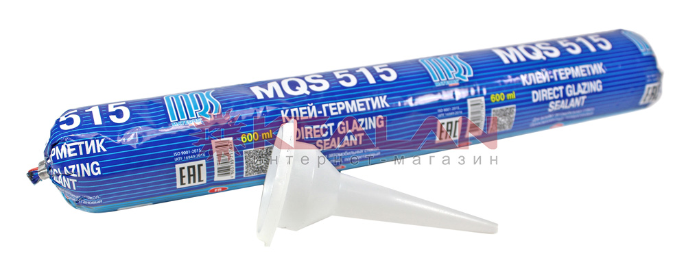MATEQUS MQS 515 клей-герметик для вклейки стекла 2 часа с 2-мя подушками, 600 мл.