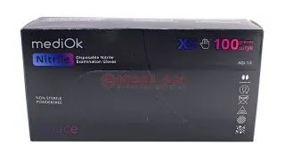 MEDIOK Space нитриловые перчатки, черные, размер XS, 100 шт.