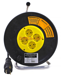 PROconnect 11-7613 удлинитель силовой на катушке 4 гнезда с/з 30 м 3х2,5 мм.