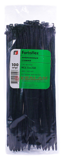 Fortisflex 250x4,8B стяжки кабельные, черные, 100 шт.