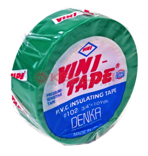 Denka Vini Tape изоляционная лента, зеленая, 19 мм, 9 м.