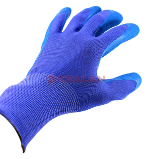 SIZN перчатки нейлоновые с рифленым латексным покрытием синие