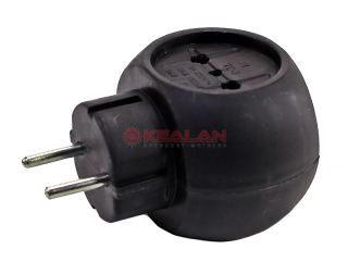 REXANT 11-1063-1 тройник черный электрический Шар 6А б/з 220 В