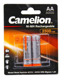 Camelion R6 AA аккумуляторная батарейка, 2500mAh Ni-Mh, 2 шт.