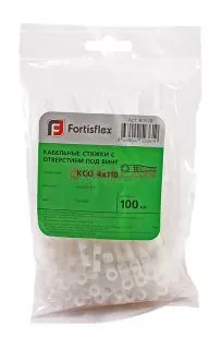 Fortisflex 110x3.5 стяжка нейлоновая с отверстием под винт белая, 100 шт.