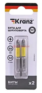 KRANZ KR-92-0413-1 бита для шуруповерта PH1х50 мм (2 шт./уп.)