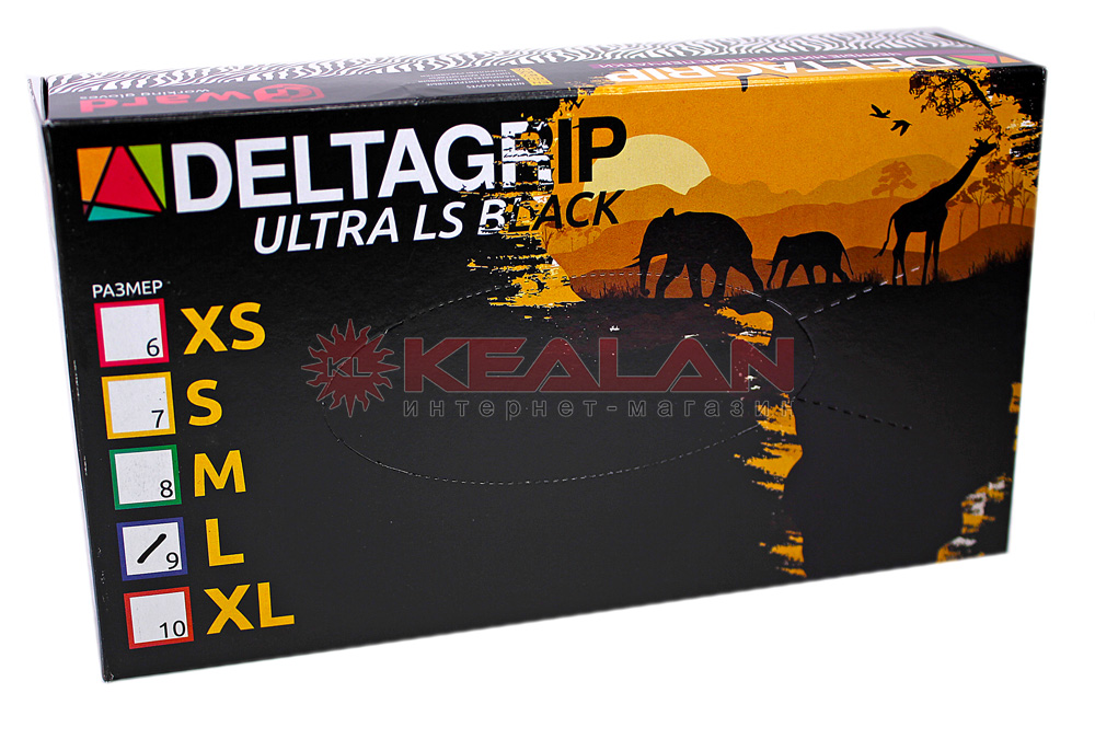 GWARD Deltagrip Ultra LS Black перчатки нитриловые, черного цвета, L, 100 шт.
