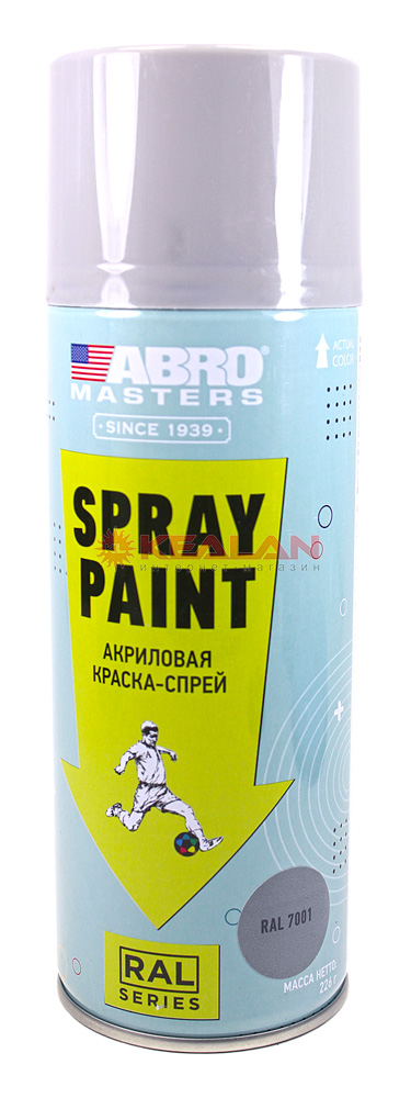 ABRO MASTERS SP-RAL-7001-RE краска-спрей акриловая, серебристо-серый, 226 г.
