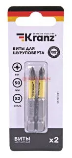 KRANZ бита для шуруповерта PZ1х50 мм (2 шт./уп.)