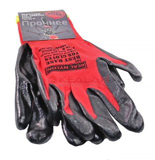 Adolf Bucher 90.4001.8 перчатки нейлоновые для механических работ с PU покрытием 12 пар - красные, размер M