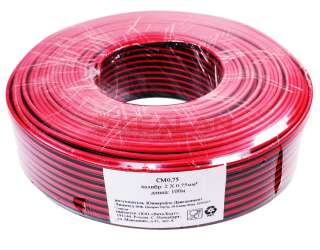 TITAN/Red Scorpio CM 0.75 провод двухжильный красно-черный, медный, 2x0,75 мм², 100 м.
