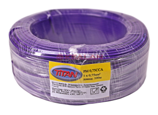 Titan PM 0,75 провод монтажный фиолетовый 0,75 мм², 100 м.