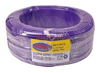 TITAN PM 0,75 провод монтажный фиолетовый 0,75 мм², 100 м.