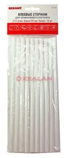 REXANT 09-1277 клеевой стержень, белый, d=11 мм, L=270 мм, 10 шт.