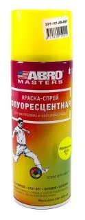 ABRO MASTERS SPF-101-AM-R краска-спрей флуоресцентная, жёлтая, 272 мл.