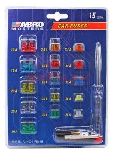 ABRO MASTERS FU-MIX-1-PEN-RE набор предохранителей с индикаторной отверткой, флажковые, мини, микро,