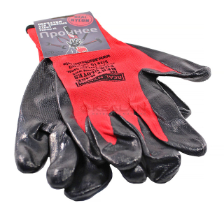 Adolf Bucher 90.4001.10 перчатки нейлоновые для механических работ с PU покрытием 12 пар - красные, размер XL