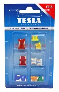 TESLA F115 набор предохранителей плоского типа, мини, 12 шт.