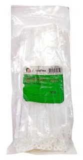 Fortisflex 300x4.5 стяжка нейлоновая с отверстием под винт белая, 100 шт.