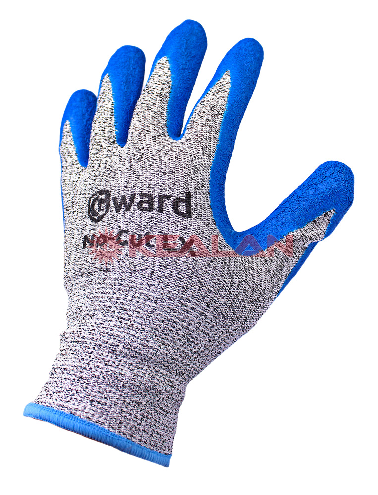 GWARD No-Cut LX противопорезные перчатки из HPPE-нити с текстурированным латексным покрытием, 9/L