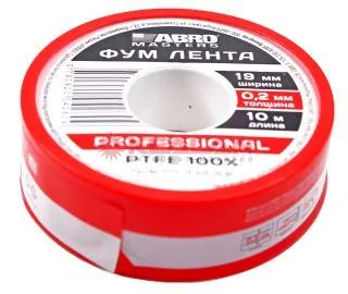 ABRO MASTERS PTFE-19-020-10-RE ФУМ лента, размеры: 0,2 мм, 19 мм, 10 м.