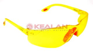 ЗУБР "СПЕКТР 3" защитные желтые очки, широкая монолинза, открытого типа