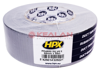 HPX PD4850 лента изоляционная Duct tape 2200, серебристая, 48 мм, 50 м.