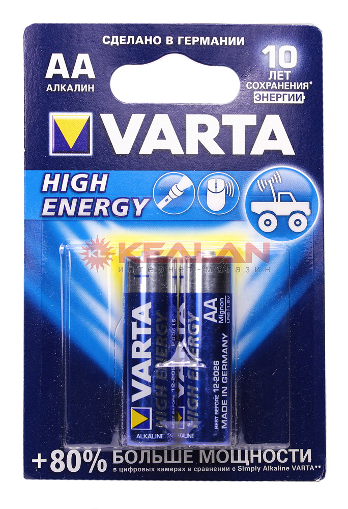 VARTA HIGH ENERGY AA батарейка, 2 шт.