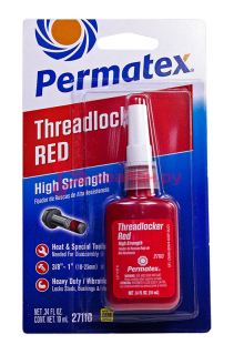 Permatex 27110 фиксатор резьбы сильной фиксации, красный, 10 мл.