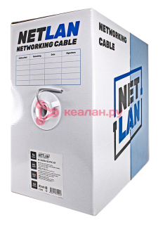 NETLAN кабель U/UTP 4 пары, Кат. 5e (Класс D), 100МГц, одножильный, BC (чистая медь), внутренний, PV