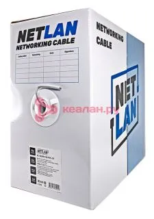 NETLAN кабель U/UTP 4 пары, Кат. 5e (Класс D), 100МГц, одножильный, BC (чистая медь), внутренний, PV