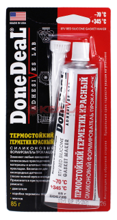 Done Deal DD6726 герметик прокладок термостойкий красный силиконовый, 85 г.