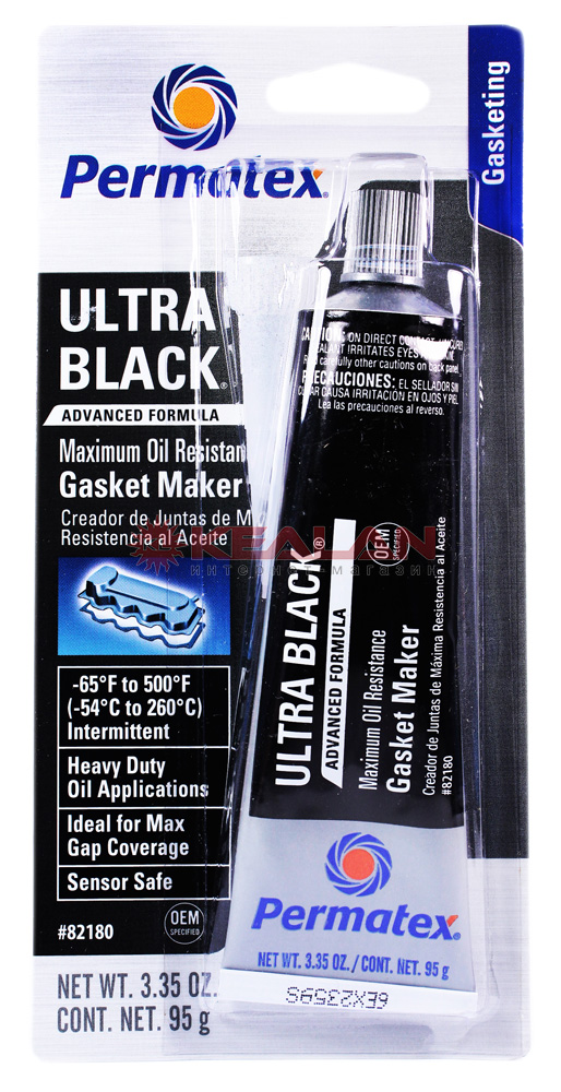 Permatex 82180 Ultra Black формирователь прокладок, чёрный, 95 г.