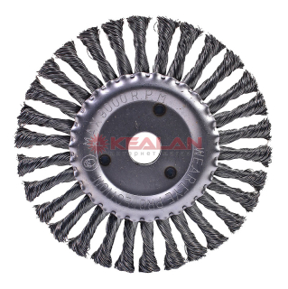 KRANZ щетка дисковая для УШМ, крученая стальная проволока, 175 мм, отв. 22,23 мм