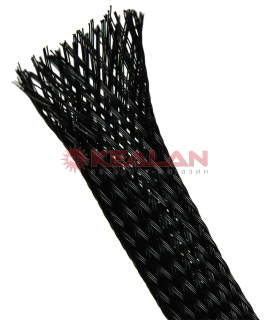 TEC SB-ES-15-Black гибкая черная оплетка для кабеля, диаметр 15 мм.