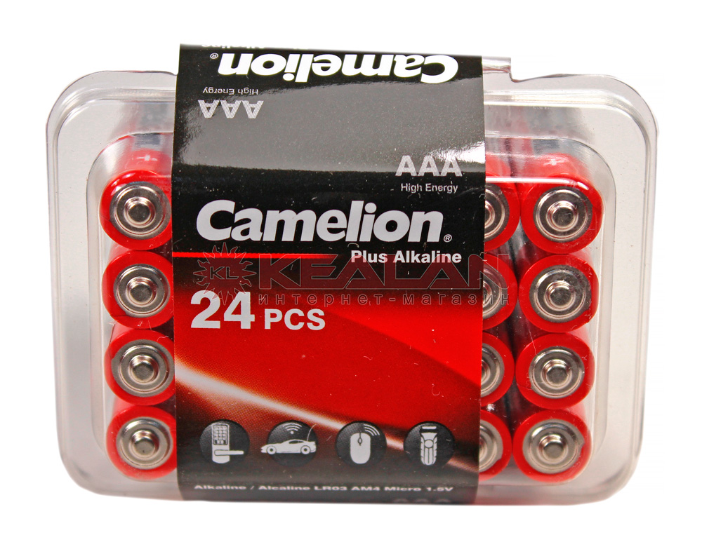 Camelion AAA/LR03 алкалиновая батарейка в блистере, 24 шт.