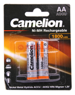Camelion R6 AA аккумуляторная батарейка, 1800mAh Ni-Mh, 2 шт.