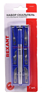REXANT 12-4917 набор скальпель со сменными лезвиями, 7 шт.