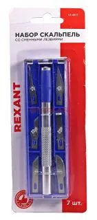 REXANT 12-4917 набор скальпель со сменными лезвиями, 7 шт.