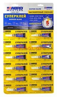 ABRO MASTERS SG-333-RE супер клей-гель, 3 г, 12 шт.