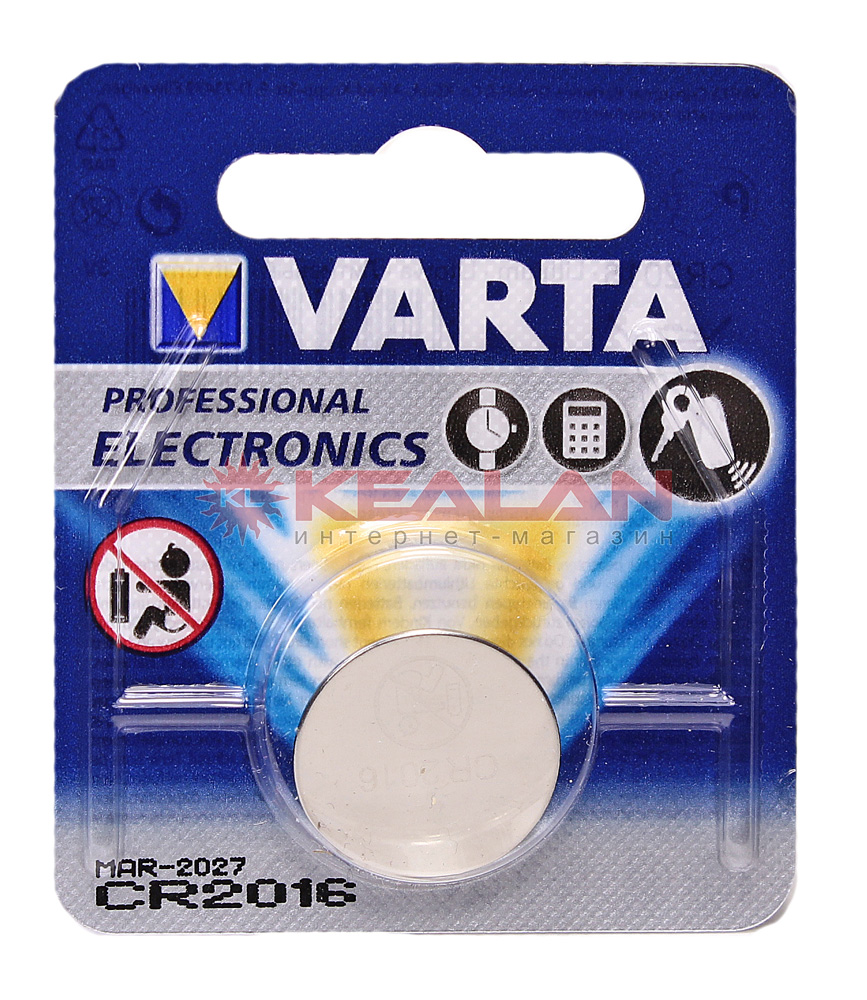 VARTA ELECTRONICS CR2016 литиевая батарейка, 1 шт.