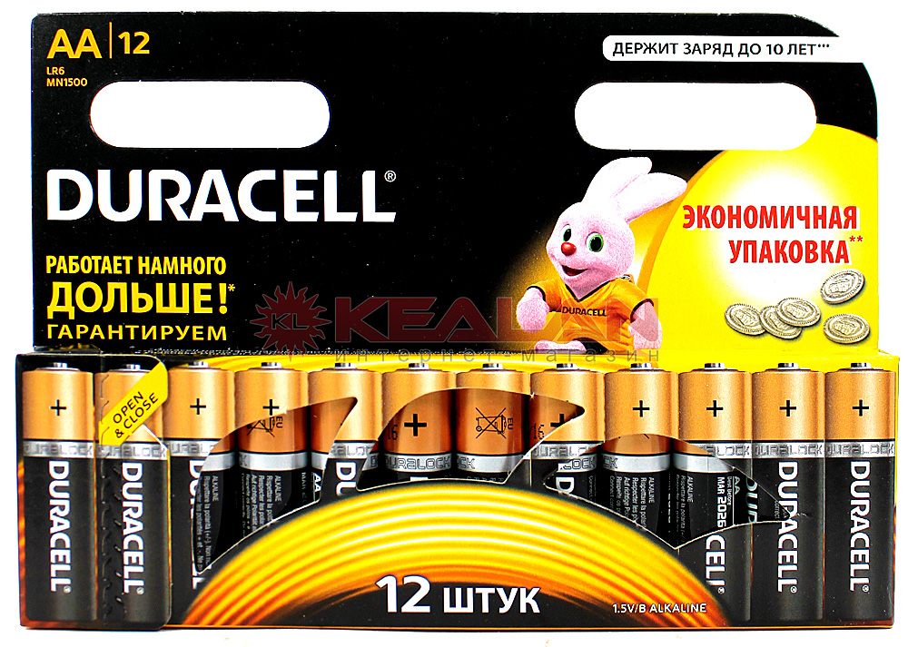 DURACELL BASIC, АА/LR6-12BL батарейка алкалиновая, 12 шт.