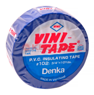Denka Vini Tape изоляционная лента, синяя, ПВХ, 19 мм, 9 м.