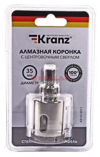 KRANZ коронка алмазная 35 мм, по керамограниту с центровочным сверлом