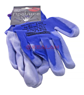 Adolf Bucher 90.3001.9 перчатки нейлоновые для механических работ с PU покрытием 12 пар - синие, размер L