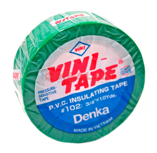 Denka Vini Tape изоляционная лента, зеленая, ПВХ, 19 мм, 9 м.