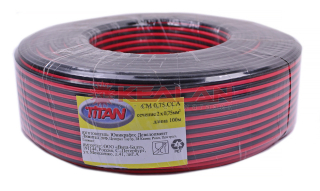 Titan CM 0,75 провод двухжильный, 2x0,75 мм², красно-черный, 100 м.