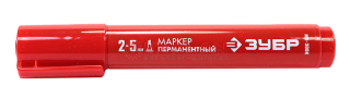 ЗУБР МП-300К клиновидный перманентный маркер красный, 2-5 мм.