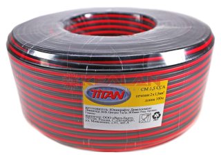Titan CM 1,5 провод двухжильный, 2x1,5 мм², красно-черный, 100 м.