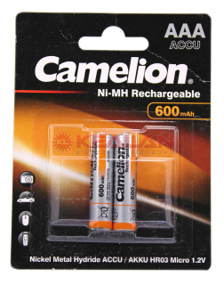 Camelion R3 AAA аккумуляторная батарейка, 600mAh Ni-Mh, 2 шт.